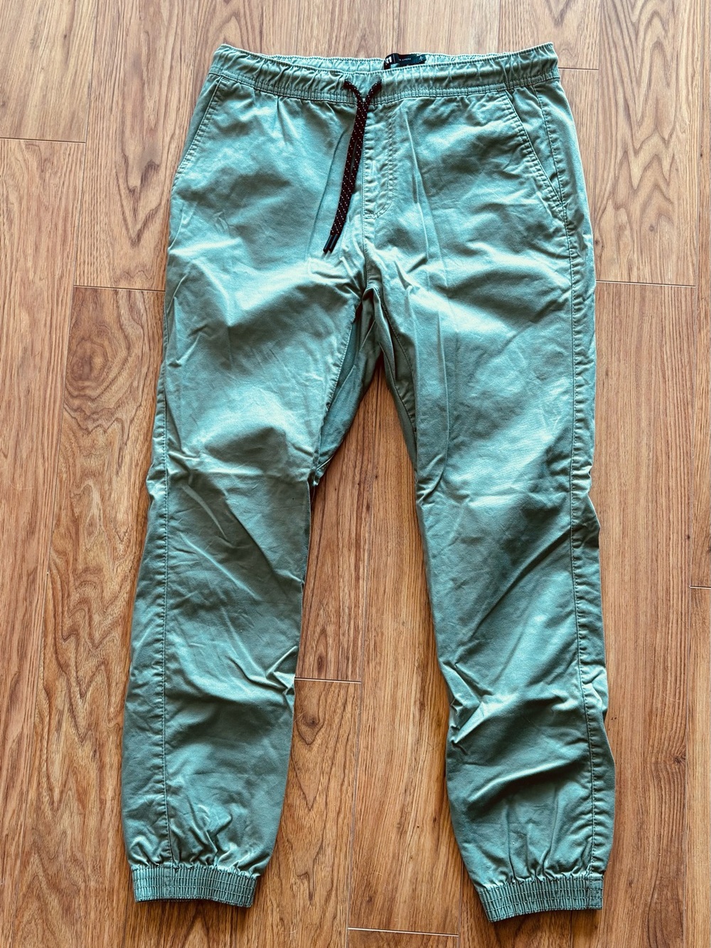 Men's Olive Green Jogger Pants - Casual Drawstring Trousers